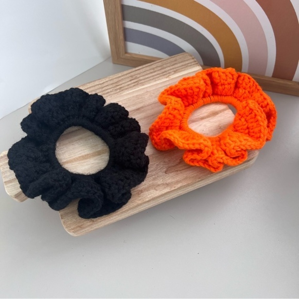 Scrunchie Handmade Crochet  Hair Ties Set of 2